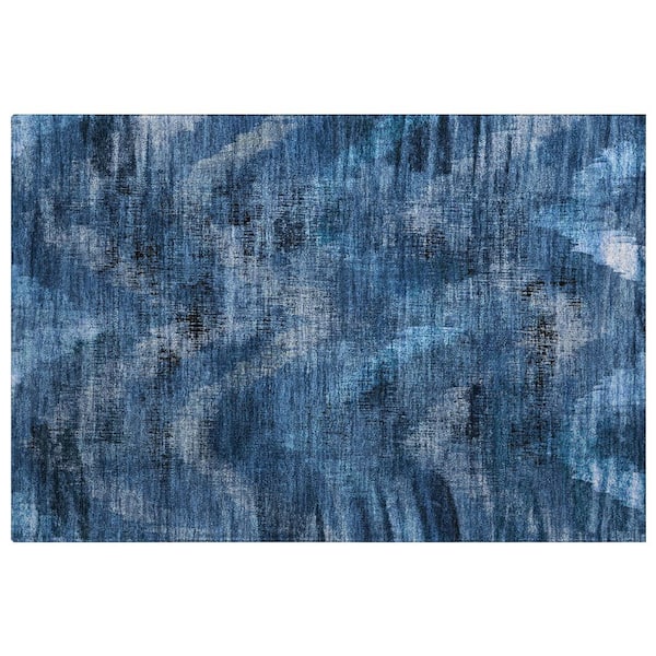 Dream Shag Premium Machine Washable Abstract ADS792 Blue 3 ft. x 4 ft. Area Rug