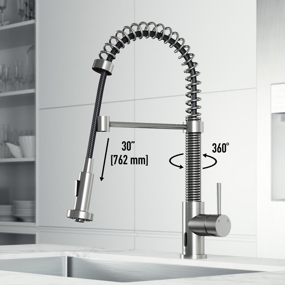 Stainless Steel Touchless Pull-Down Kitchen Faucet with Spray