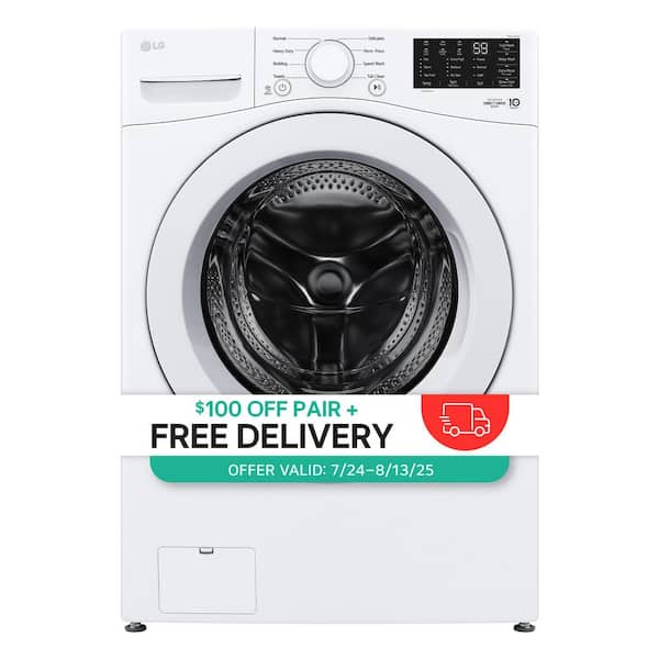 5.0 cu. ft. Stackable Front Load Washer in White with 6 Motion Cleaning Technology