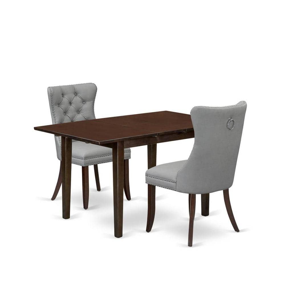 3-Piece Mahogany Finish Rectangular Solid Wood Top with Butterfly Leaf Dining Table Set price history on PriceWatchPro