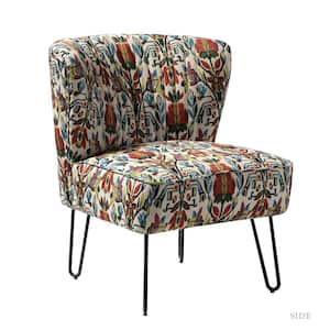 Dionisio U-shaped legs Upholstery armless chair with tufted print