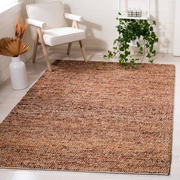 Bohemian Natural/Rust 4 ft. x 6 ft. Gradient Solid Color Area Rug