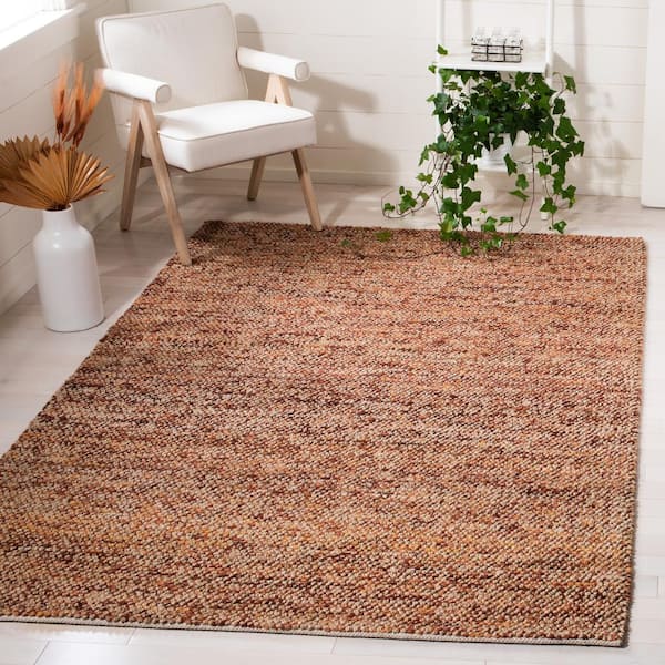 Bohemian Natural/Rust 6 ft. x 9 ft. Gradient Solid Color Area Rug