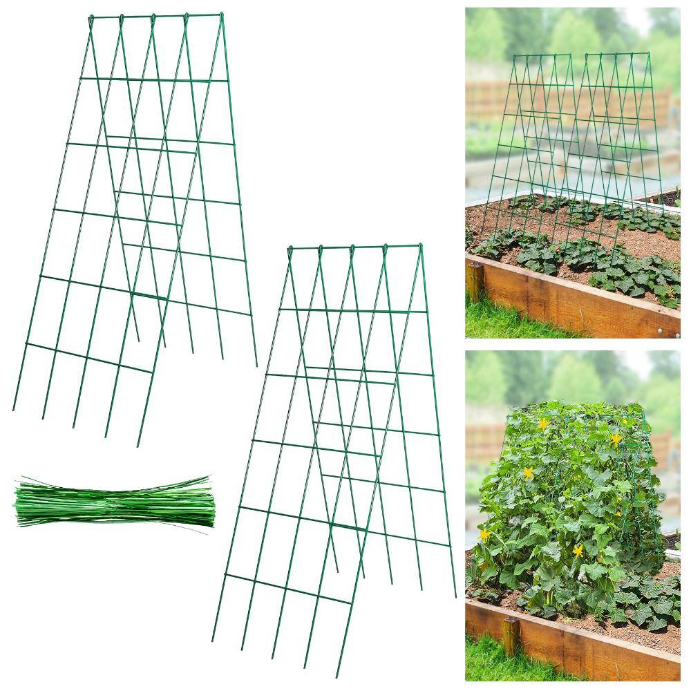 39.3 in. Cucumber Trellis Foldable A-Frame Plant Support Green 2-Piece price history on PriceWatchPro