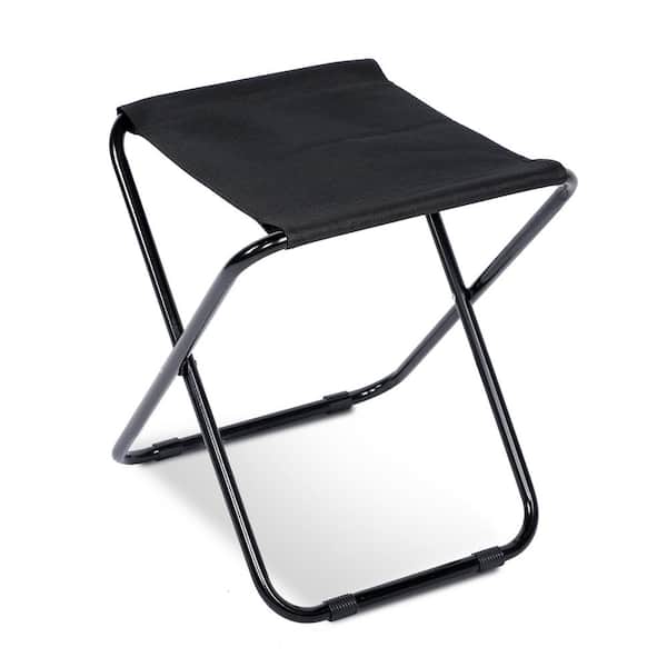 HOTEBIKE Black Portable Folding Camping Stool for Outdoor Hiking  Backpacking Fishing Picnic LING10362 - The Home Depot