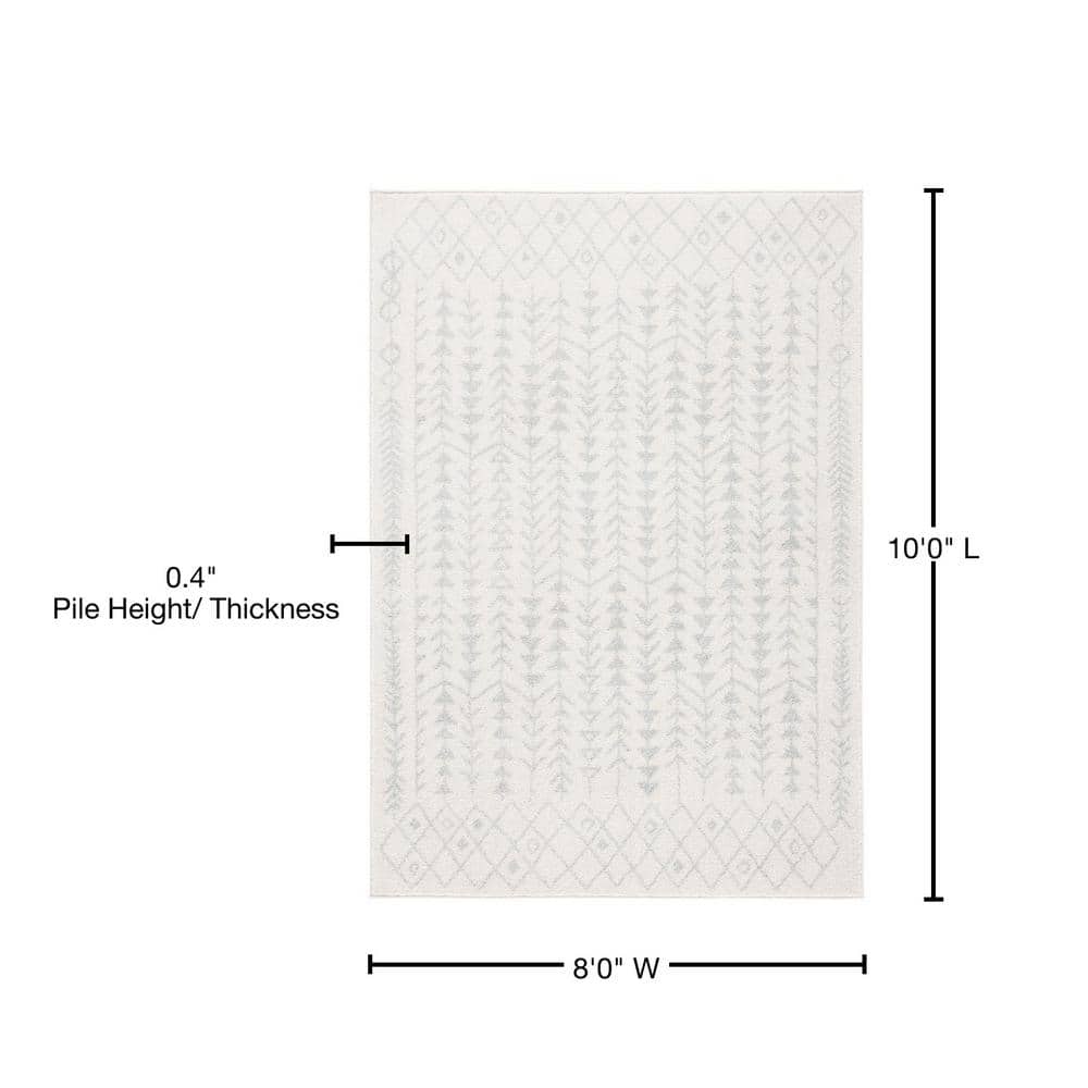Ivory & Light Grey 8' x 10' Reversible Hand-Knotted Rug