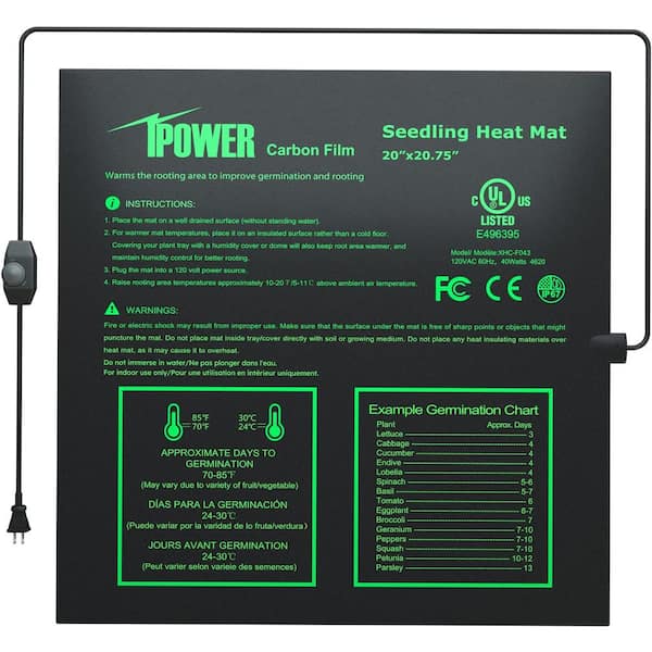 VIVOSUN 3 x 20 Seedling Heat Mat and Digital Thermostat Combo Set, UL &  MET-Certified Heating Pad for Hydroponic, Kombucha Tea, Brewing
