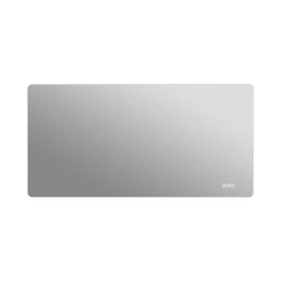 48 in. W x 24 in. H Silver Frameless Rectangular Mirror with Anti-Fog, 3-Color Dimmable Lighting