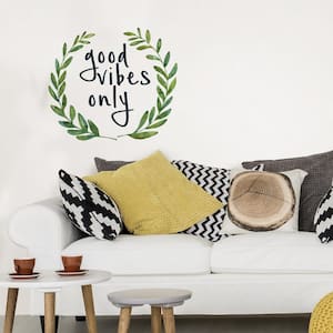17.25 in. x 19.5 in. Green Good Vibes Only Wall Quote