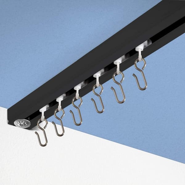 RoomDividersNow Ceiling Track Set - X-Large, For Spaces 18ft - 24ft Wide (Black)