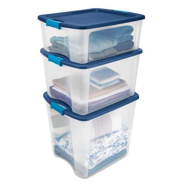 Sterilite 1446740618 Gallon Latch and Carry Storage Tote Box Containers 12 Pack