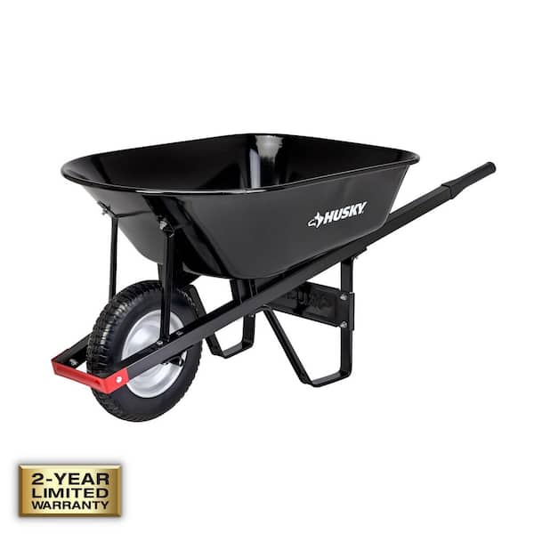 6 cu. ft. Steel Wheelbarrow with 8 in. Flat-Free Tires