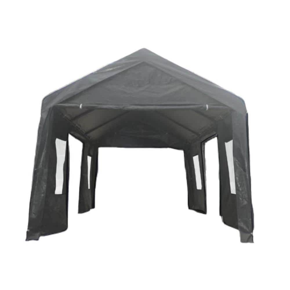 Outdoor 12 ft. x 20 ft. Carport Car Canopy Heavy-Duty Garage with Mesh ...