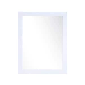 25.5 in. W x 27.5 in. H Rectangle Framed Pearl White Mirror