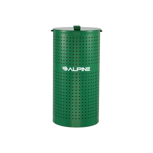 13.5 Gal. Galvanized Steel Pet Commercial Trash Can Waste Bin with Odor Control Lid Cover, Green