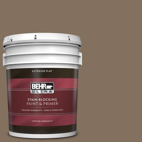 BEHR ULTRA 5 gal. #PPU5-04 Mocha Latte Flat Exterior Paint & Primer