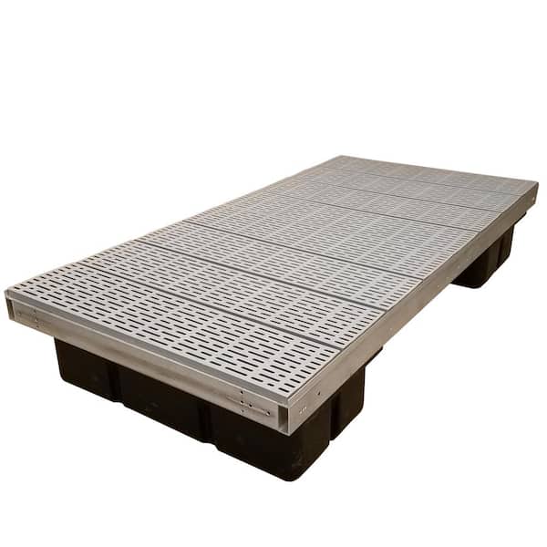 Patriot Docks 4 ft. x 8 ft. Low Profile Floating Platform Section with Poly Decking