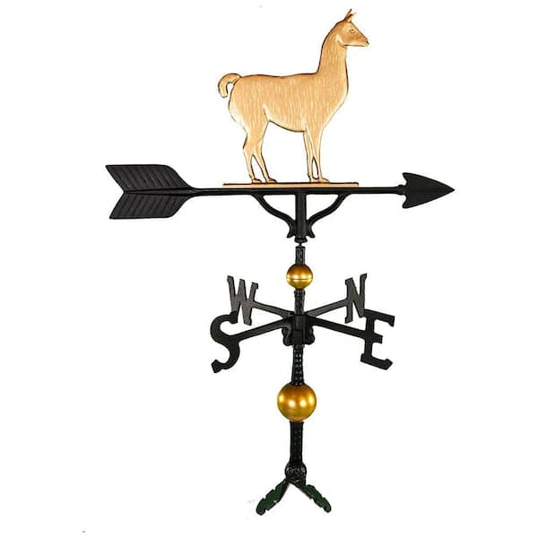 Montague Metal Products 32 in. Deluxe Gold Llama Weathervane