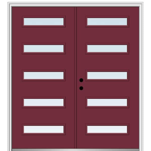 MMI Door 72 in. x 80 in. Davina Right-Hand Inswing 5-Lite Clear Low-E Painted Fiberglass Smooth Prehung Front Door