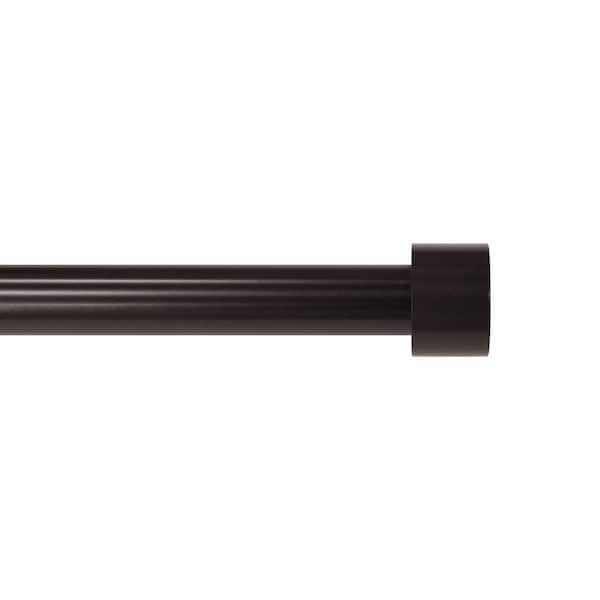 66 in. - 120 in. Telescoping 3/4 in Single Curtain Rod Kit in Oil Rubbed Bronze with Cap Finial