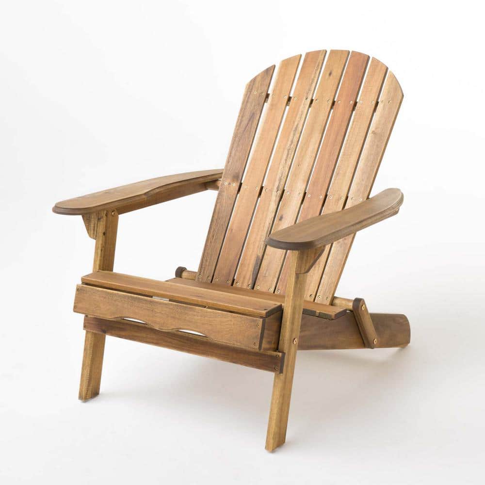 Tunearary 35.75 in. W Outdoor Acacia Wood Adirondack Chair in Brown ...