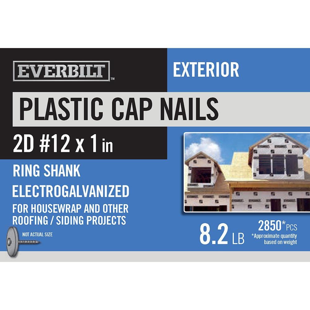 Everbilt 12 1 in. Plastic Cap Roofing Nails ElectroGalvanized 8.2 lbs (Approximately 2850