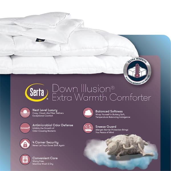 Serta Down Illusion Extra Warmth White Down Alternative Full Serta Down Illusion Extra Warmth White Down Alternative Full