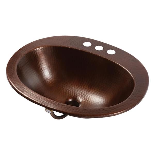 Seville 18 Gauge 20 in. Copper Drop-In Bath Sink in Aged Copper