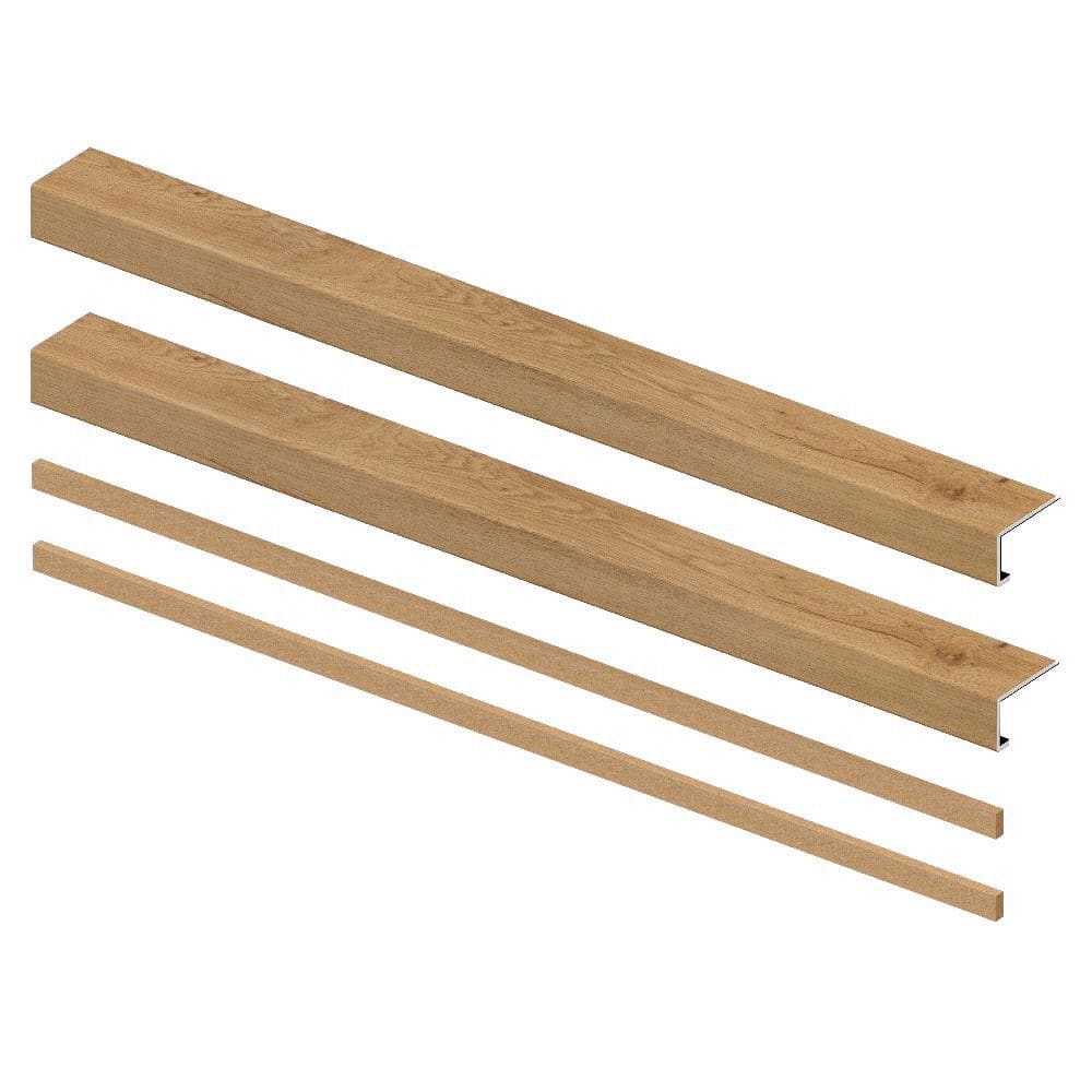 Essential Oak 6.5mm x 46in x 4in Exact Match Large Square Nose Open Stair Return/Landing Kit (2-Pack) price history on PriceWatchPro