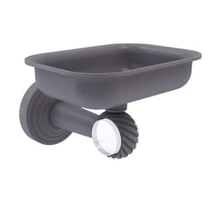 Pacific Beach Collection Wall Mounted Soap Dish Holder with Twisted Accents in Matte Gray