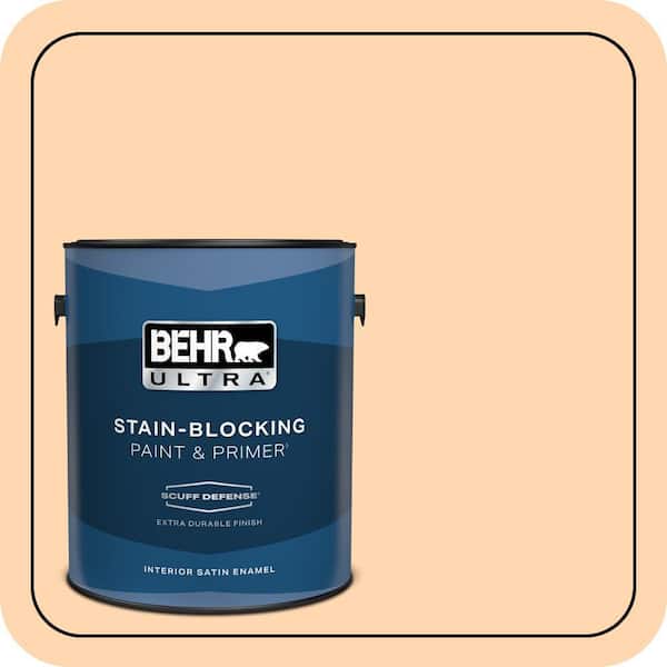 BEHR ULTRA 1 gal. #280A-3 Delicious Melon Extra Durable Satin Enamel Interior Paint & Primer