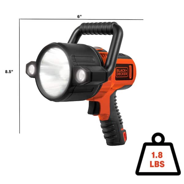 Black and Decker 750 Lumen LED Li-ion Rechargeable Spotlight (SLV2B) Black  and Orange 