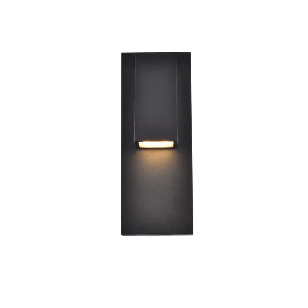 Timeless Home 1-Light Rectangular Black LED Outdoor Wall Sconce