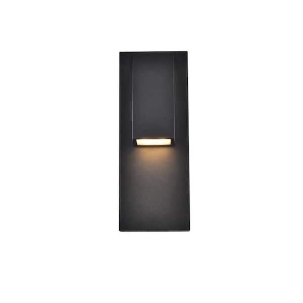 Unbranded Timeless Home 1-Light Rectangular Black LED Outdoor Wall Sconce