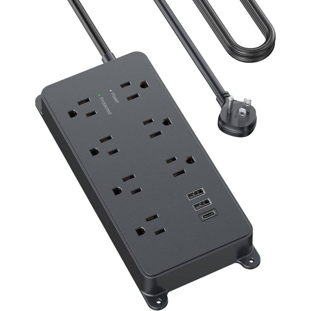 5-Outlet Power Strip Surge Protector with 3 USB Ports Wall Mountable and 15