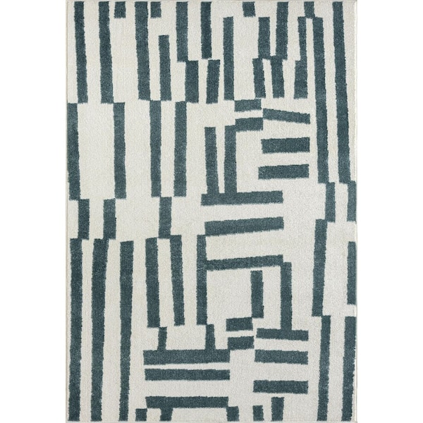 Deco Cream 6 ft. x 9 ft. Geometric Polypropylene Area Rug