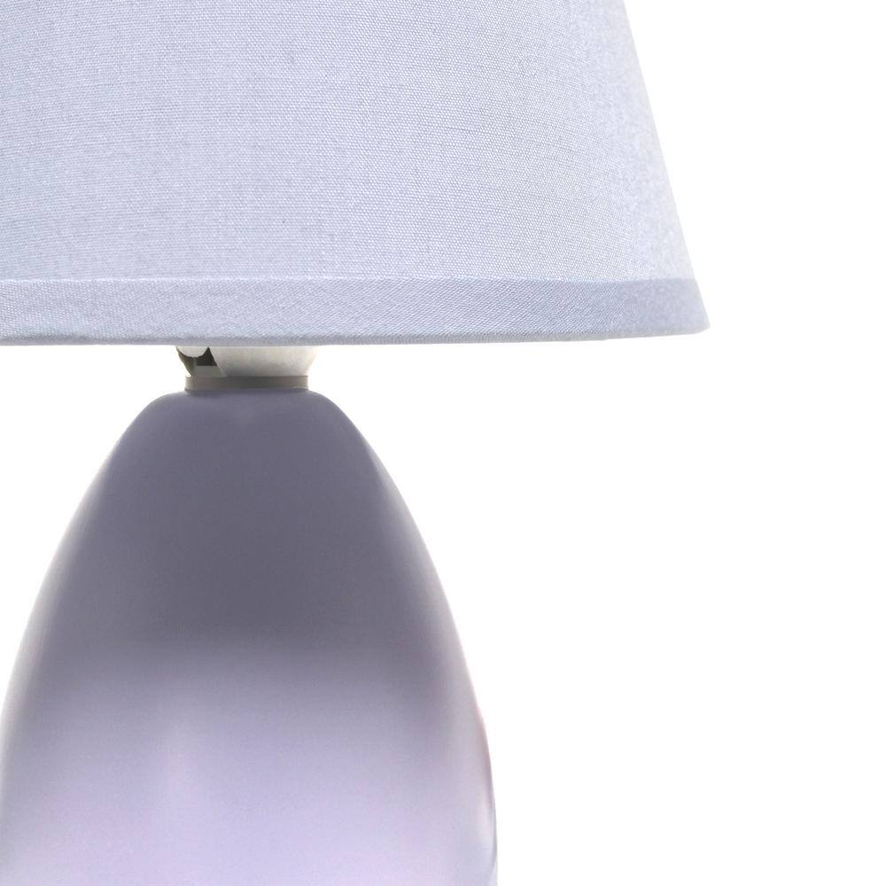 Purple Mini Egg Ceramic Table Lamp with Fabric Shade