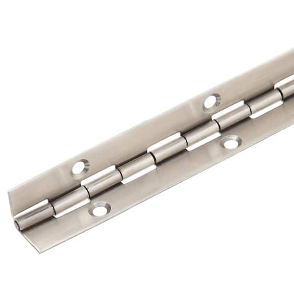 1" 0.063" Thick 304 Stainless Steel Continuous Hinge 96" Long 3/16" Pin 