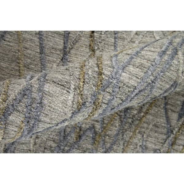 2 ft. x 8 ft. Blue, Gray Abstract Runner Rug