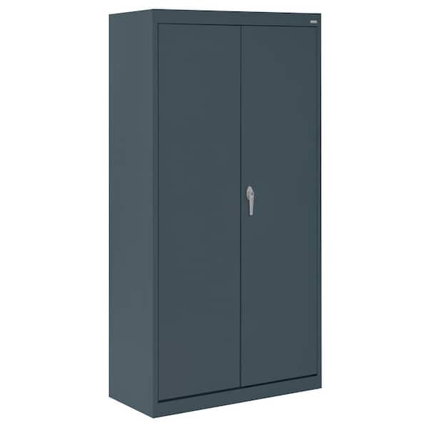 Sandusky Value Line Series 3-Shelf 24-Gauge Garage Freestanding Storage Cabinet in Charcoal ( 30 in. W x 66 in. H x 18 in. D )