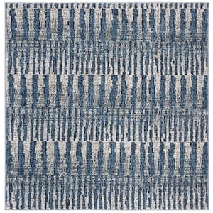 Galaxy Navy/Light Gray 5 ft. x 5 ft. Square Abstract Area Rug