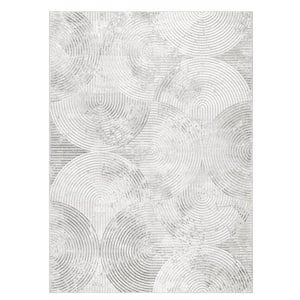 Luxe Maya Soft Arches Tile Grey 5 Ft. x 7 Ft. Area Rug