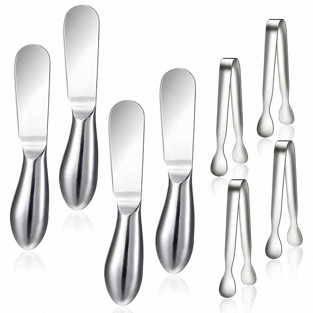 8-Piece Stainless Steel Cheese and Butter Spreaders with Mini Serving Tongs for Multipurpose Kitchen Use price history on PriceWatchPro
