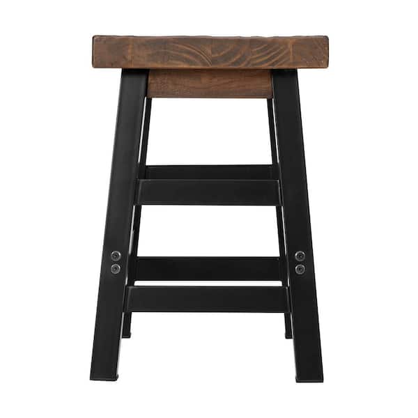 H Brown Reclaimed Wood Bar Stool, Wood Counter Stools With Metal Legs