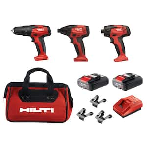 12-Volt Lithium-Ion Cordless Rotary Impact Driver/Hammer Driver/Drill and Screwdriver Combo Kit (3-Tool)