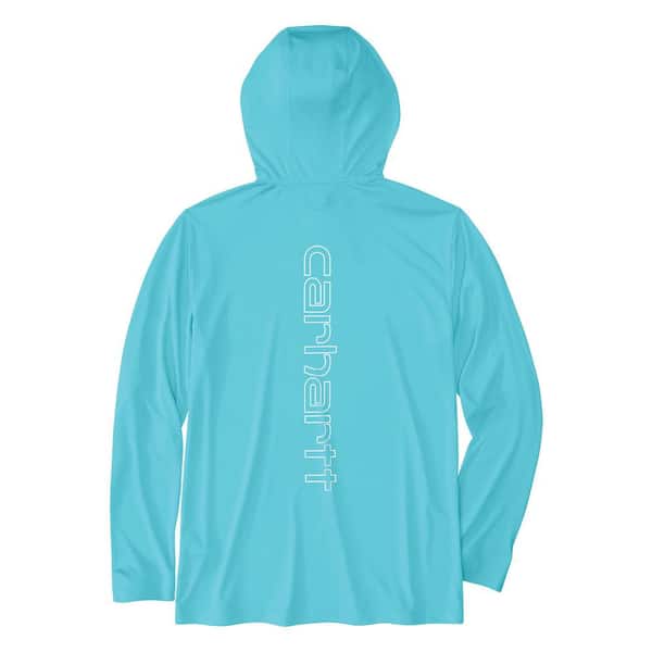Carhartt Men's Large Gulf Blue Polyester Force Sun Defender