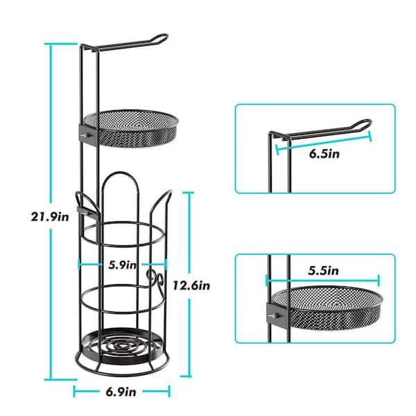 Dracelo Freestanding Toilet Paper Holder Roll Storage Holder with Storage  Shelf in Black B08PYRZW1N - The Home Depot