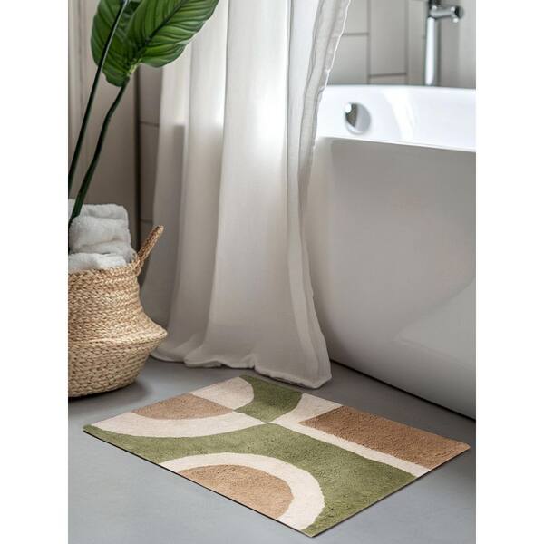 Geometry bath rug/ミヨシラグ GAURI KOHLI Glendale Multicolored Bathmat 24 in. x 36 in