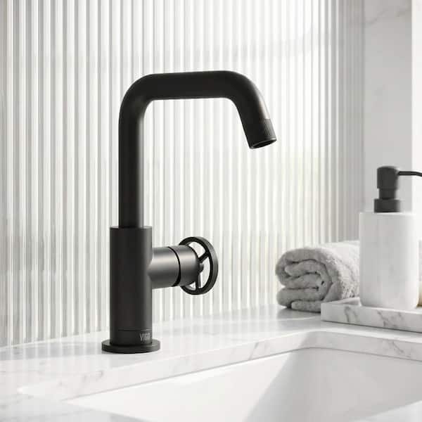 Cass Single Handle Single-Hole Bathroom Faucet in Matte Black
