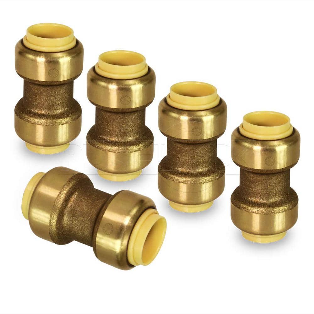 QuickFitting 1/2 Inch Push to Connect Coupling | Patented Design for  Superior Sealing | Push On Brass Plumbing Pipe Fitting | for Copper, PEX  and CPVC
